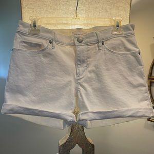 LOFT white jean shorts